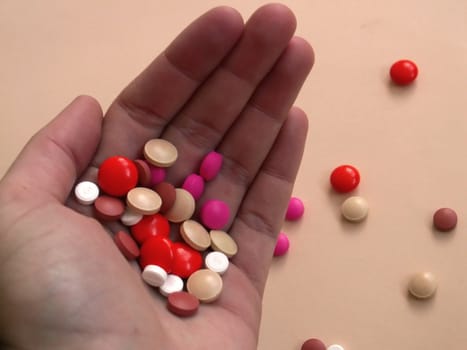 detail of a different pills