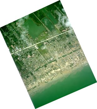 Hurricane Ike Damage on the Bolivar Peninsula. These photos of Crystal Beach, Texas, a community on the Bolivar Peninsula, illustrate just how much damage a storm surge can cause. September 14, 2008. **image credit: NOAA / NASA / yaymicro.com **