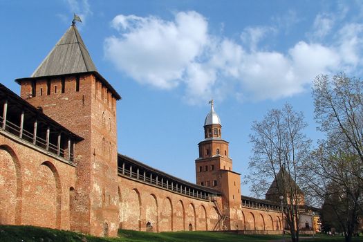 The walls and towers of the Novgorod citadel