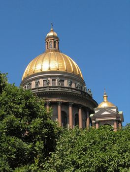 The dome of the St. Isaak cathedral in St-Petersburg