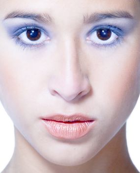 Close-up studio portrait of a beautiful mixed race, vietnamese girl 