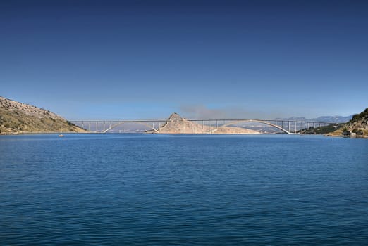 Island of Krk bridge over Sea, Croatia