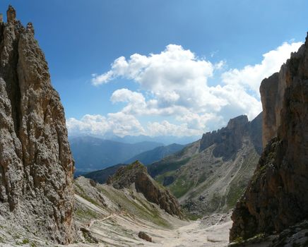View from Catinaccio mountain, Alto-Adige, Italy