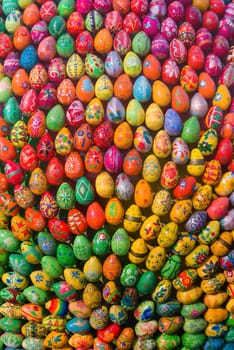 Cheerful cluster of easter eggs