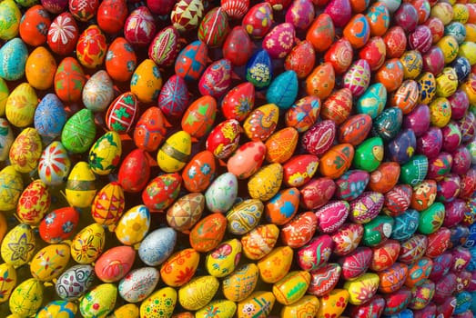 Cheerful cluster of easter eggs