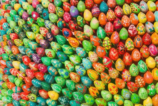 Cheerful cluster of easter eggs