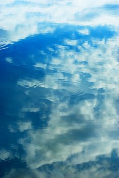 clouds reflecting on the water 