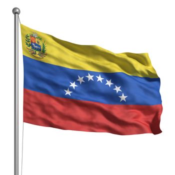 Flag of Venezuela. Rendered with fabric texture (visible at 100%). Clipping path included.