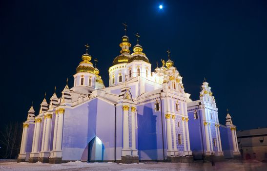 
Saint Michael's Golden-Domed Cathedral in Kiev Ukraine night view