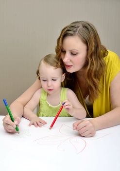 Mother and child painting