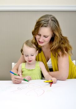 Mother and child painting