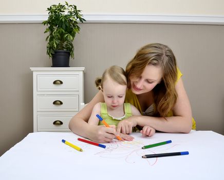 Mother and child painting