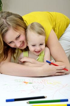 Mother and child painting