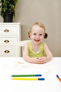 little girl smiling