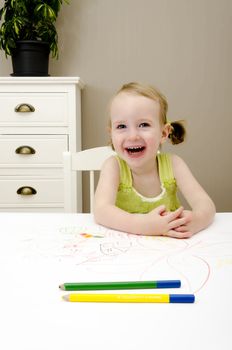 little girl smiling