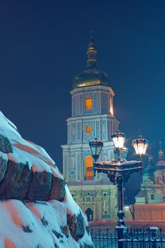 Sophievskaya Square in Kiev, Ukraine  night view