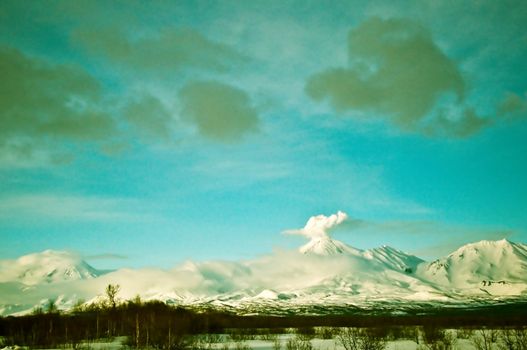 Big russian Volcano on Kamchatka in Russia