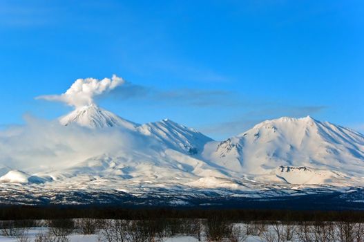 Big russian Volcano on Kamchatka in Russia