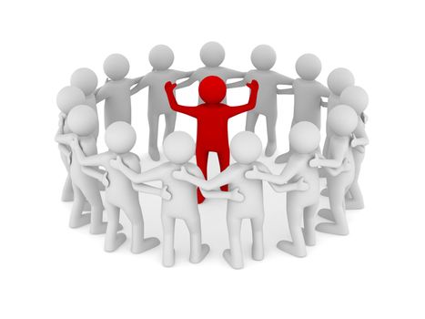 Conceptual image of leadership. Isolated 3D on white