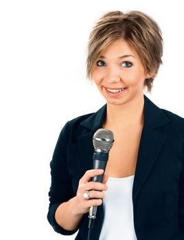 TV Correspondent on white background