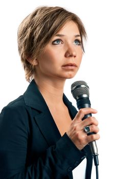 TV Correspondent on white background