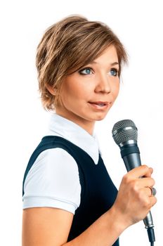 TV Correspondent on white background