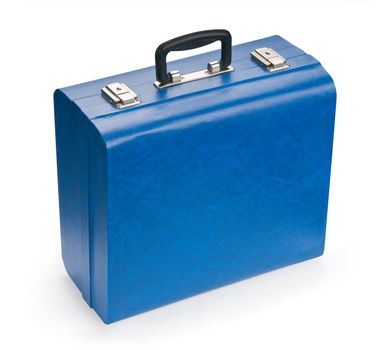 Blue suitcase, isolated on white background