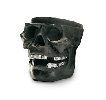 Black skull, isolated on white background