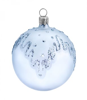 Christmas blue ball, isolated on white background