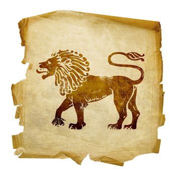Lion zodiac old, isolated on white background.
