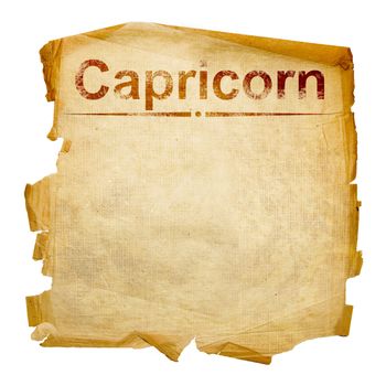 Capricorn zodiac old, isolated on white background.