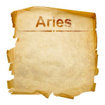 Aries zodiac old, isolated on white background.