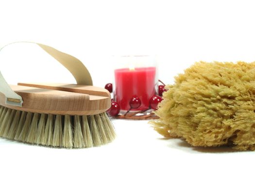 Wellness - brush, sponge and a candle - Personal Care