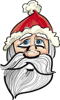 cartoon drawing illustration of santa claus face
