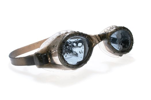 Swimming goggles on white background