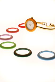 Female Wrist Watch with colorful dials