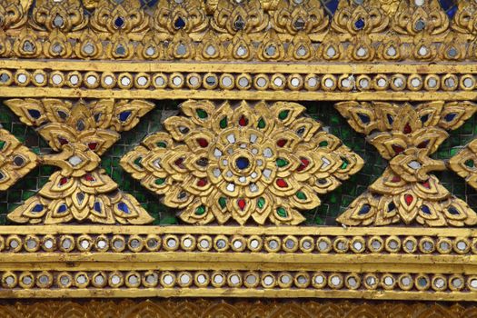 Pattern in Traditional Thai Style at Temple in Thailand. 