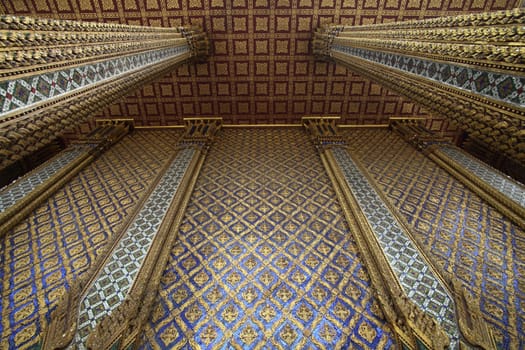 Pattern in Traditional Thai Style at Temple in Thailand. 