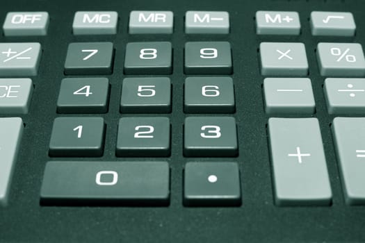 Keypad of a calculator close up