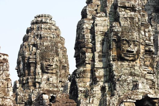 Bayons at Angor-Wat, Siem-Reap, Cambodia