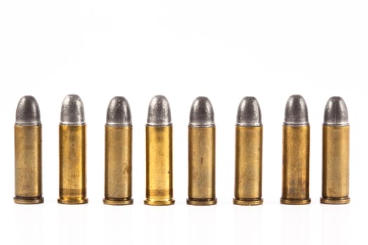 bullets for gun on white background