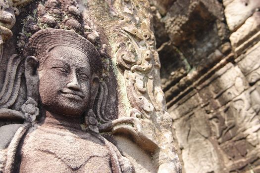 Apsara at  Angor Wat, Siem-Reap, Cambodia.