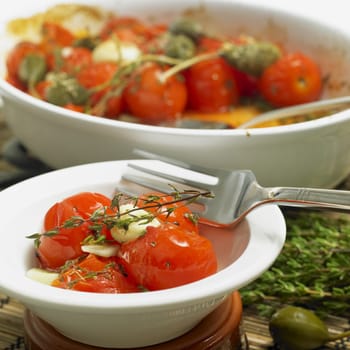 warm tomato salad with capers