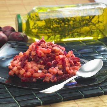 potato salad with red beet