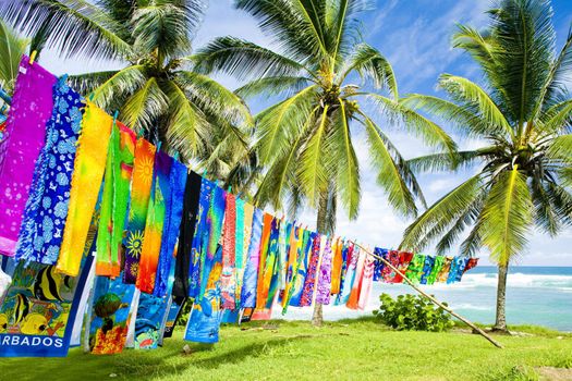 typical fabrics, Bathsheba, East coast of Barbados, Caribbean