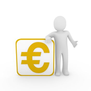 3d man human euro gold money business finance