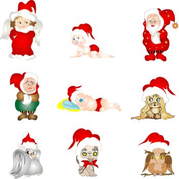 Set of Christmas characters