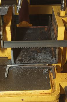 cutting steel machine in a factory