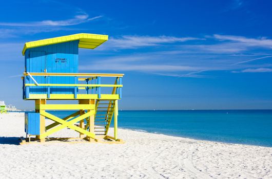 cabin on the beach, Miami Beach, Florida, USA