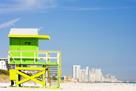 cabin on the beach, Miami Beach, Florida, USA